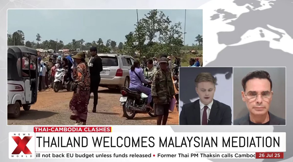 RossFeingold's tweet image. On #India's @NewsX, I discussed "Border Conflict Deepens: #Thailand Accuses #Cambodia of Violating International Law".
youtube.com/watch?v=v12Ovl…