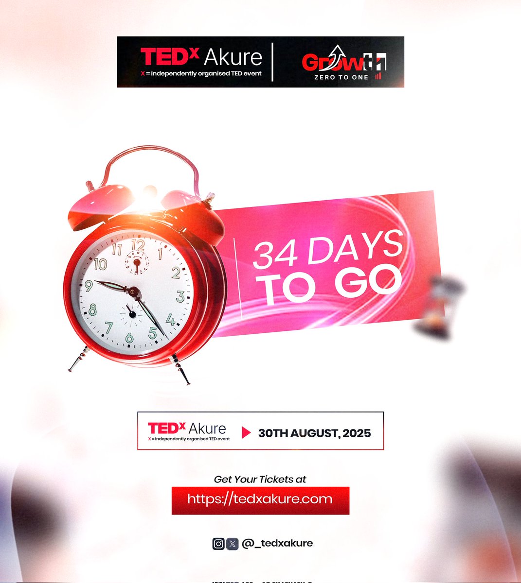 _tedxakure's tweet photo. 34 DAYS TO GO 🚀
Akure is about to witness something extraordinary 🔥
The countdown is real, and the transformation begins from Zero to One!

Be part of the shift.
Be part of the conversation.
Be part of TEDxAkure.

🗓 30th August 2025
🎟 Tickets? 👉 https://t.co/a7ZKQ4KE8O https://t.co/h8ooDYZKg1