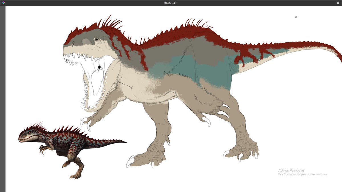 SeorTerror1's tweet image. im drawing something else but have this scrapped indominus rex drawing i was working on some days ago