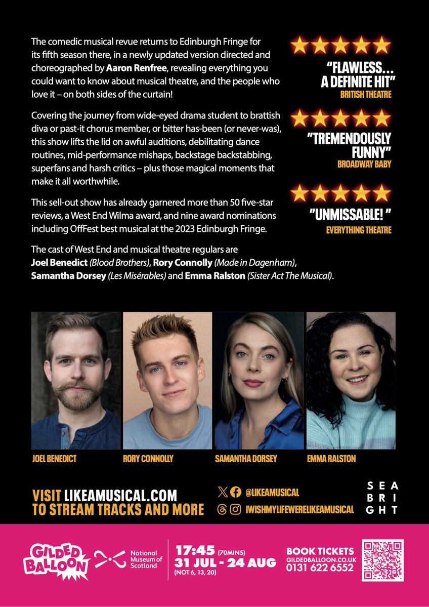 HELLO, GUYS &amp; DOLLS! Here’s all you need to know about our BIG, SONG &amp; DANCE-filled show, JUST SO you’ve all the info WITH ONE LOOK! &amp; REMEMBER: it’d be WICKED if you took just SIX seconds to vote us Best Edinburgh Show: westendwilma.com/west-end-wilma…. THANK YOU VERY MUCH! #musicalbingo