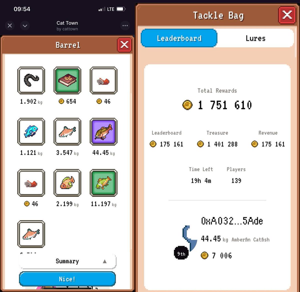 simbiryakov's tweet image. gm web3
this morning I went to training and fishing in @CatTownBase app game in @farcaster_xyz and @baseapp , thanks @purrfect_pixels 🧡 , for the first time I'm in the top9, who loves fishing, I invite you!
