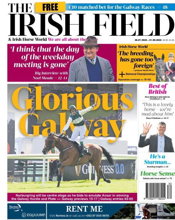TheIrishField's tweet image. Lots of Galway Races info plus a FREE €10 matched bet in every copy!