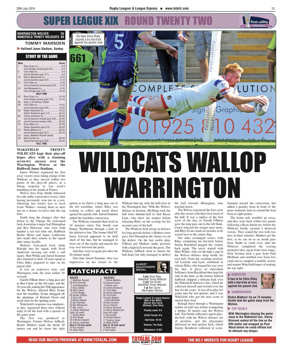 TrinityHeritage's tweet image. 📌 On This Day in History:
🗓️ 27th July 2008
🏉 Warrington 24 Wakefield Trinity 40
🏆 Super League
👨👨👧👧 9,252 at Halliwell Jones Stadium
We’ve had some great wins at Warrington over the years … this was one of them with 40 points at the HJS, seven tries and a Chris Riley hat…