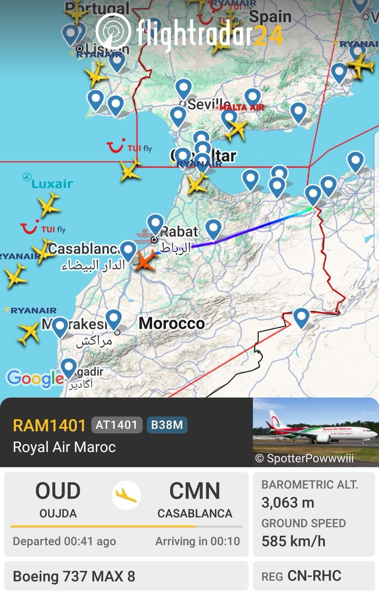 b737m's tweet image. الخطوط الملكية المغربية 🇲🇦 تدعم أسطولها خلا شهر جويلية بثلاث طائرات جديدة من طراز Boeing 737 max 8
CN-RHC (Brand new 2025)
CN-RHD (Brand new 2025)
CN-RHE (Brand new 2025)
أصبحت الشركة حاليا تشغل 7 طائرات من طراز Boeing 737 max 8 في انتظار استلام الطائرة ال 8 التي تحمل التسجيل…