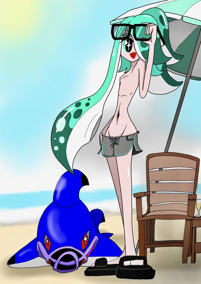 tsukubane501's tweet image. ｻﾒﾁｬﾝとビーチ☀️🏖🦈✨