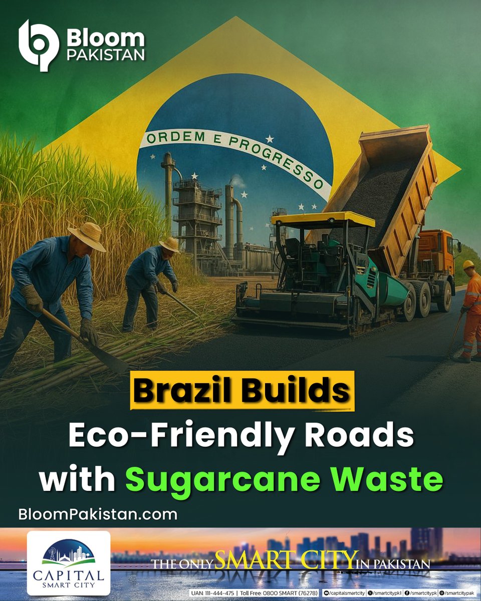 bloom_pakistan's tweet image. Brazil Paves the Way, Turning Sugarcane Waste into Eco-Friendly Roads

READ MORE: bloompakistan.com

#BrazilInnovation @govt_of_brazil #EcoFriendlyRoads #SustainableInfrastructure #SugarcaneWaste #GreenTechnology #CleanEnergy #CircularEconomy #RoadToSustainability