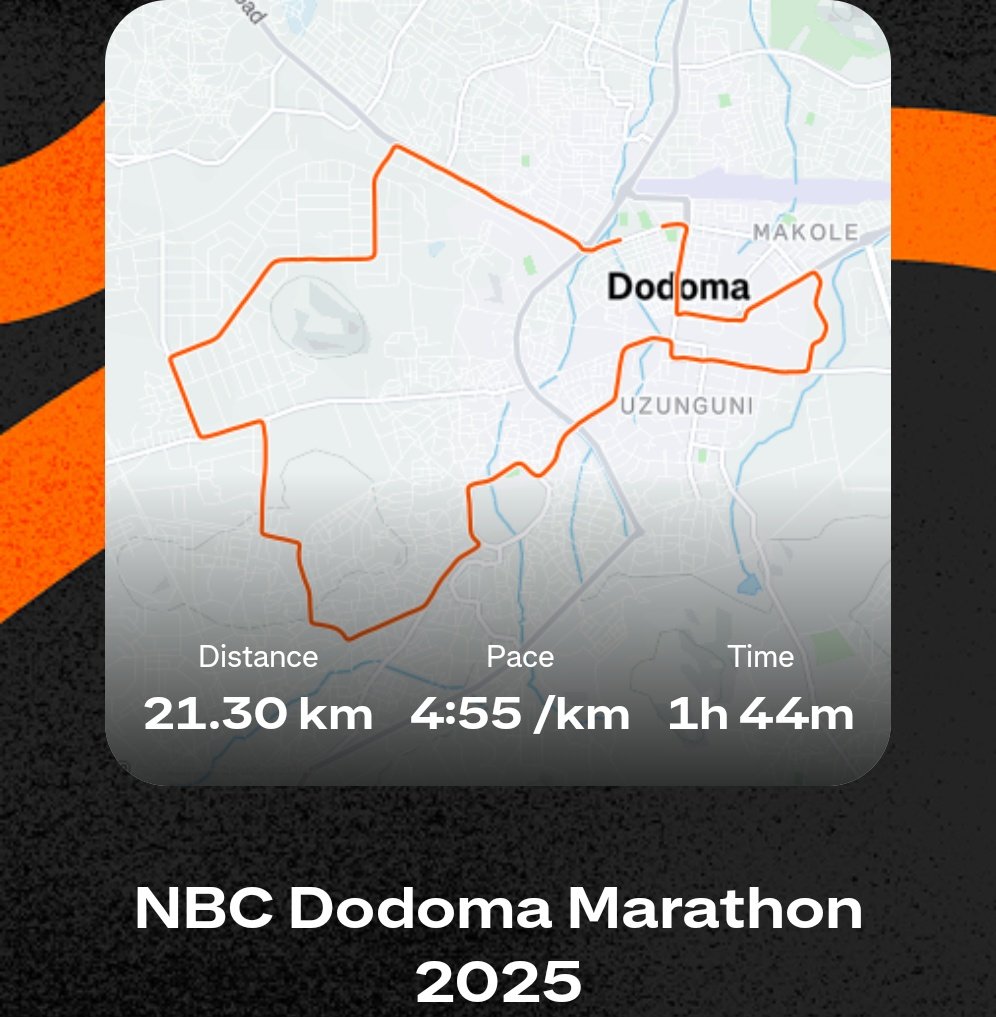 franklin_tissa's tweet image. NBC DODOMA MARATHON 2025
Done with 21.3Km #MorningRun
Powered by @JustFittz
#TOTRunners
#FetchYourBody2025
#RunningWithTumiSole
#IPaintedMyRun
