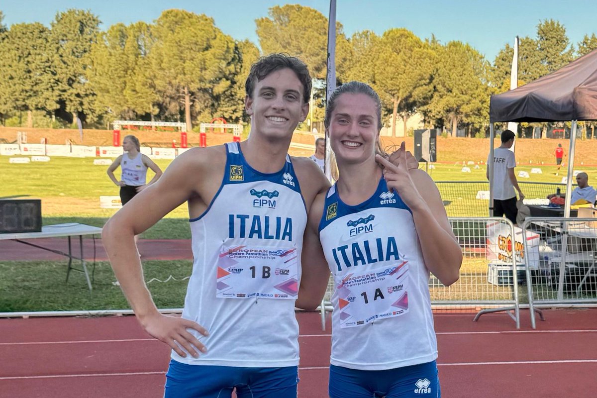 ItaliaTeam_it's tweet image. BATTITI D’ARGENTO 🥈
Martinescu e Bovenzi: ecco a voi i nuovi vicecampioni d’Europa nella staffetta mista di pentathlon moderno! 👏👏👏
A Madrid, Valentina e Matteo trovano un grande risultato alla prima esperienza in una rassegna continentale!
👉 Oggi le emozioni continuano…