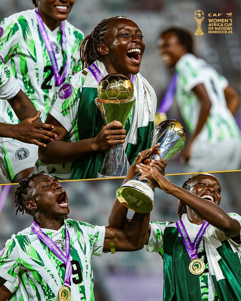 iambolar's tweet image. ๐ณ๐ฌ Nigeria wakes up 10x champions! The Super Falcons have etched their name deeper in African football history. ๐๐ฅ
This is not just a win, itโs a legacy. ๐ณ๐ฌ
Good morning! ๐
#WAFCON2024 #SoarSuperFalcons #MissionX