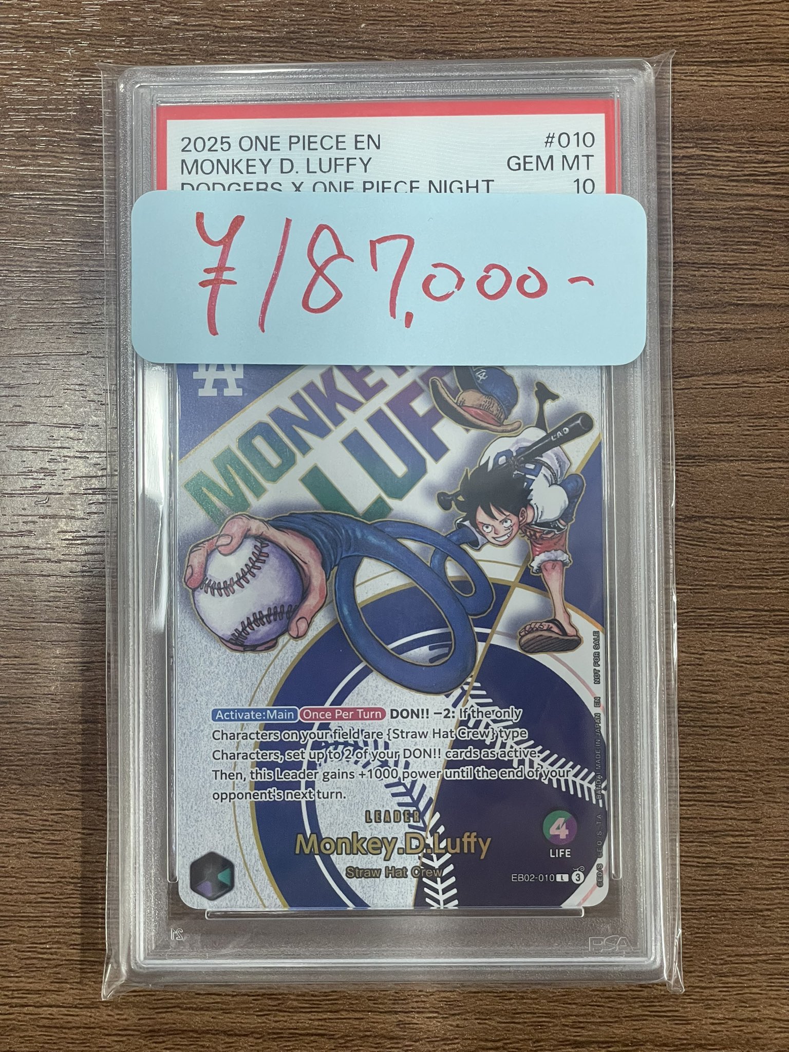 psa10 2025 ONE PIECE EN モンキー・D・ルフィ #010