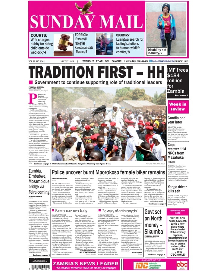 zadama24's tweet image. ISSUE NO. 030

SUBSCRIBE TO OUR E-PAPER: enews.daily-mail.co.zm

#zambiadailymailnewspaper