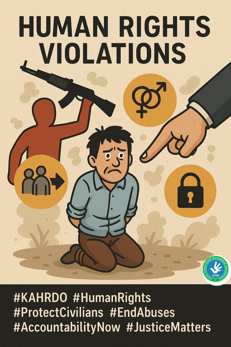 Kalkal Human Rights Development Organization (@kalkalhuman) on Twitter photo 🚨 Human Rights Violations Must Not Be Ignored.
Across conflict-affected areas, individuals continue to face arbitrary arrests, violence, forced displacement, and discrimination — clear violations of international human rights standards.
At <a href="/kalkalhuman/">Kalkal Human Rights Development Organization</a>, we strongly condemn all 🚨 Human Rights Violations Must Not Be Ignored.
Across conflict-affected areas, individuals continue to face arbitrary arrests, violence, forced displacement, and discrimination — clear violations of international human rights standards.
At <a href="/kalkalhuman/">Kalkal Human Rights Development Organization</a>, we strongly condemn all