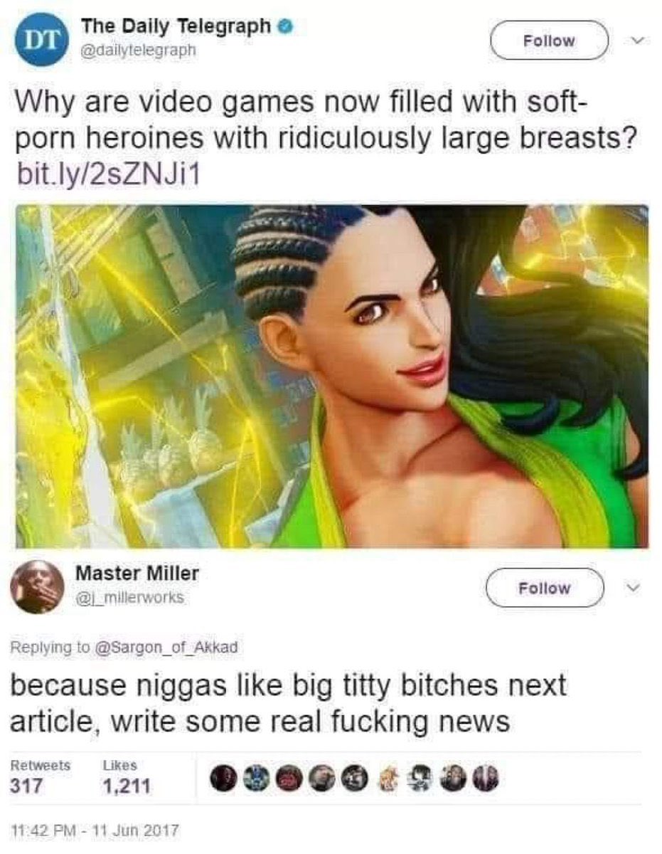 Injun_king's tweet image. Ugly Women in video games usually means it’s bad and it happens so often Men have evolved to notice and stay away from it, Like how animals stay away from bright colours cause They know it’s poisonous