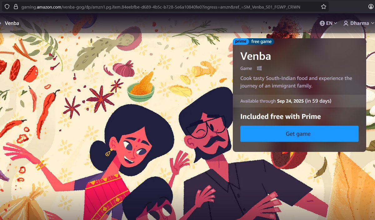 DharmaBoring's tweet image. Nanbargaley @venbaGame is now free on Prime!!! 🥳