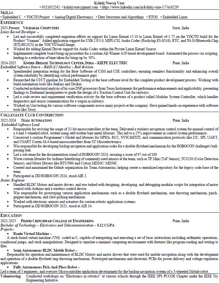 VazeKshitij's tweet image. Right then people - I need your help.
I am looking for a job, and my domain would be Embedded Software.
Any leads, or referrals would be appreciated beyond measure!