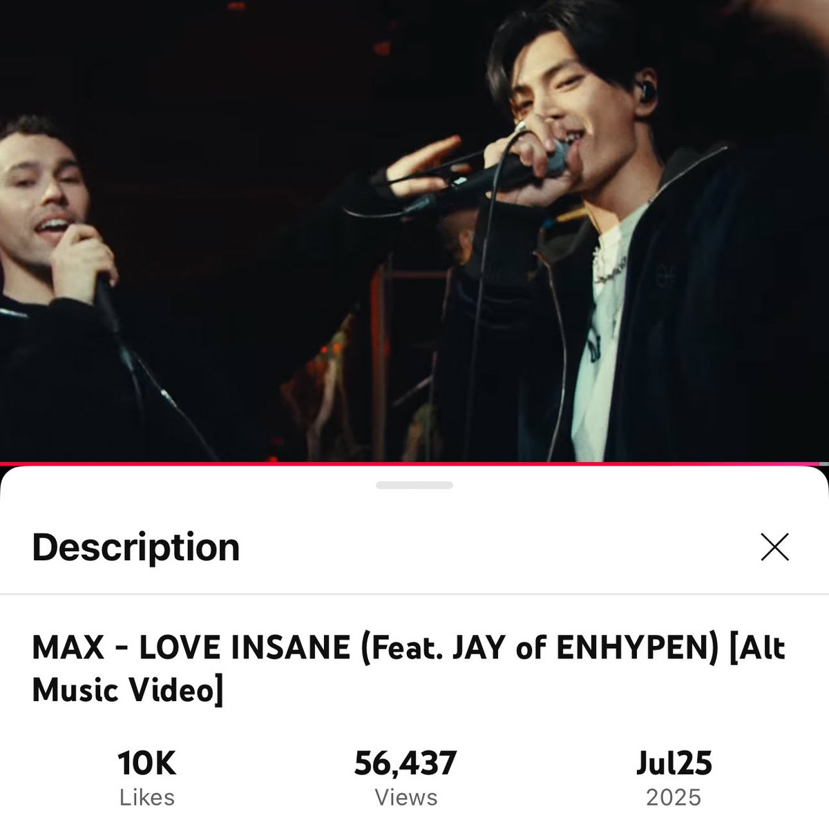 PJAY_STREAMS's tweet image. [📊] YOUTUBE • 250727

LOVE INSANE (Feat. JAY of ENHYPEN) [Alt Music Video] has surpassed 56k views!

Let’s continue streaming and give this alternative MV the support it deserves!

Stream, like, leave positive comments, and share!
🖇️ youtu.be/dJAf1UBBmB8?si…

JAY LOVE INSANE OUT…