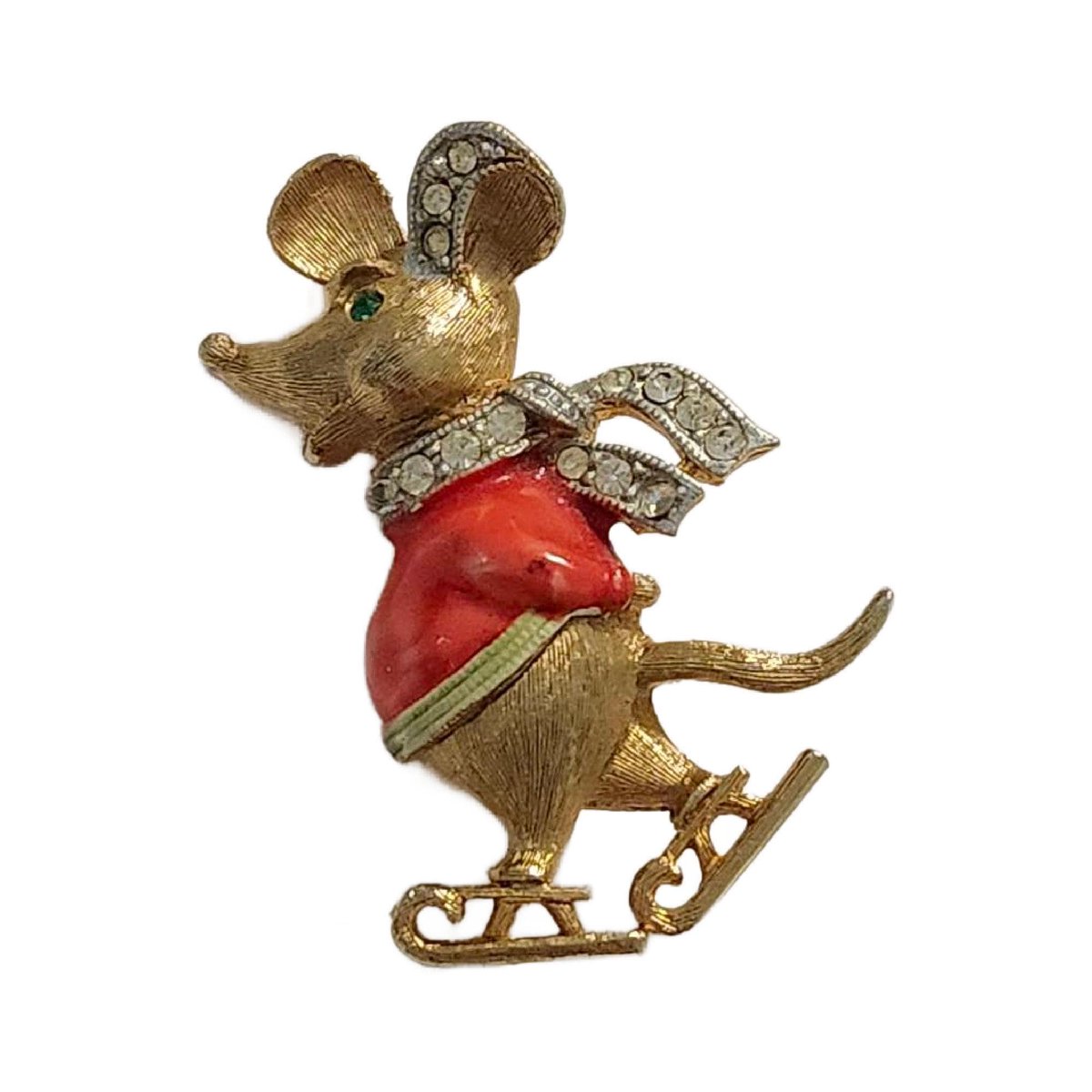 JunkYardBlonde's tweet photo. Vintage Enamel Crystal Ice Skating Mouse Pin Brooch, Free Shipping https://t.co/f7GXnd7ubs #JunkYardBlonde #Etsy #MousePin https://t.co/EkYd6Pkwns