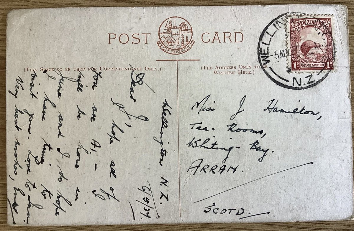 PaulSuttonKing's tweet image. We’re bound for New Zealand for #SailAwaySunday hopefully he will be back by June to sample the delights on offer the Whiting Bay tea rooms. #postcard