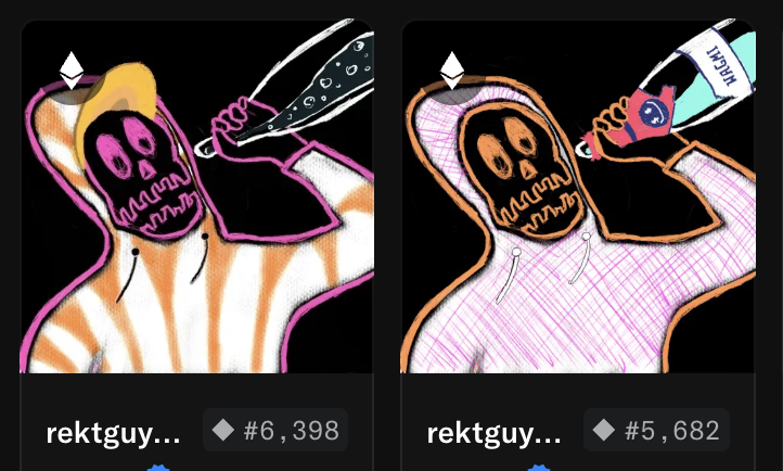 ArduiETH's tweet photo. Got myself a couple of rektguys, I want to be part of NFT history, not selling - @osf_rekt - what about you @will3m_eth https://t.co/7CZqCY9LJG