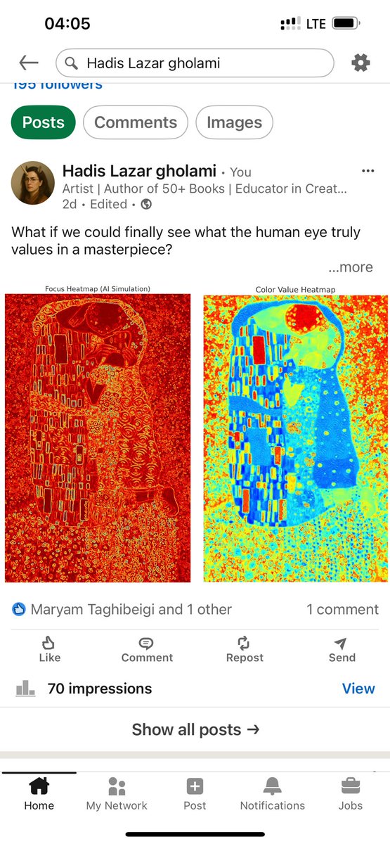 hadisverse's tweet image. What do your eyes really feel when they see Klimt’s The Kiss?
Left: Attention focus (faces, hands, gold)
Right: Color energy (heat, glow, contrast)
AI didn’t just analyze. It exposed desire.
👁🔥 Which part draws you in first?
#AIArt #Klimt #VisualPerception #Neuroaesthetics