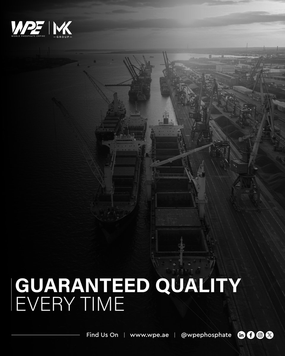 wpephosphate's tweet image. Guaranteed Quality, Every Time
Each WPE shipment meets international specifications. That’s our quality commitment to you.