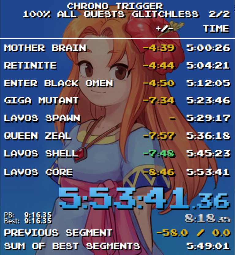 2nd run done in the books! 
Run started off up and down, then we gained a bunch of time, then lost 3 minutes to mud imp lmao.  
Then pulled all this out.  
This run is so much fun omg