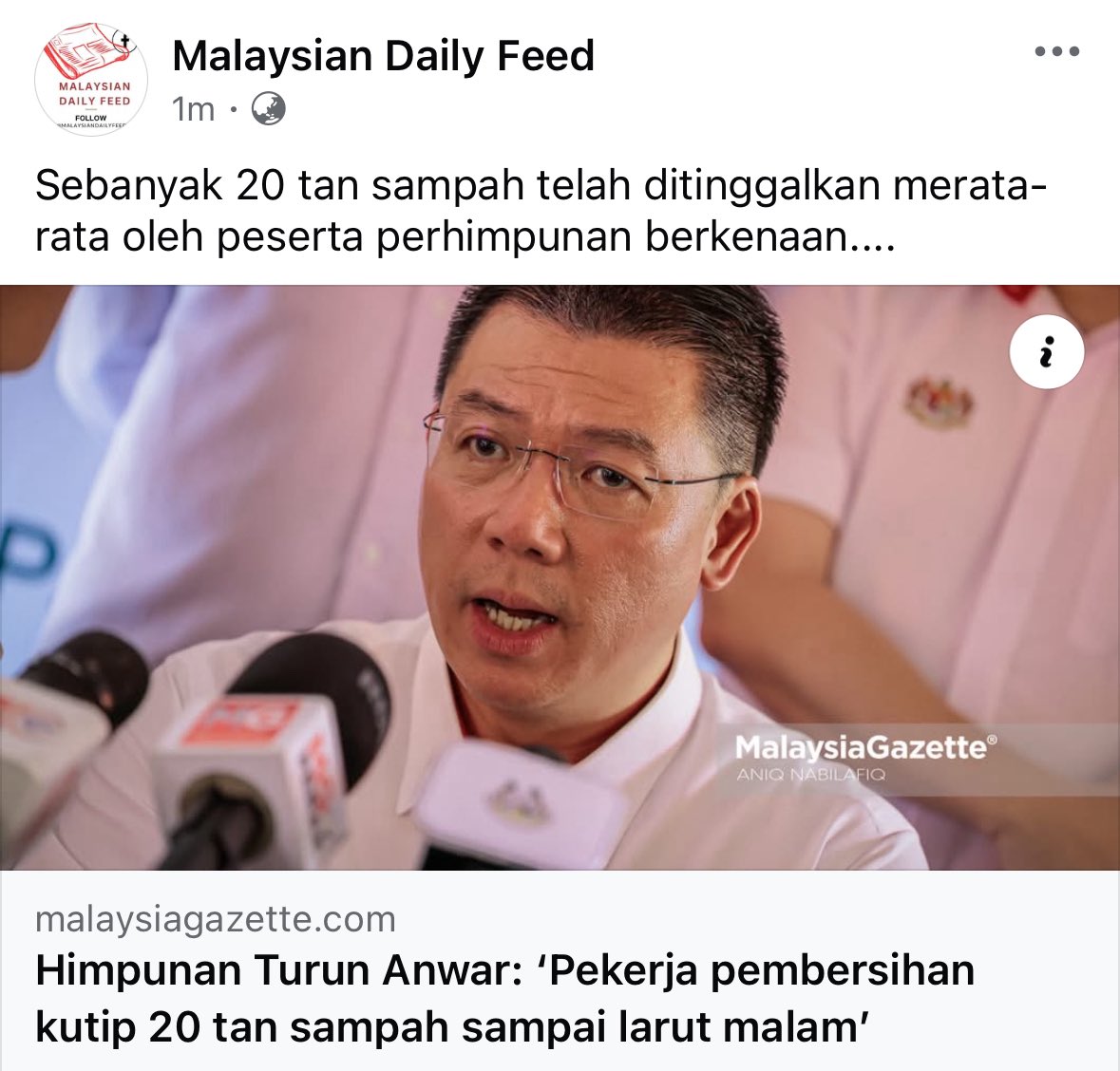 Nampak sangat menipu.
18,000 peserta yang didakwa polis bawak 90kg sampah seorang?