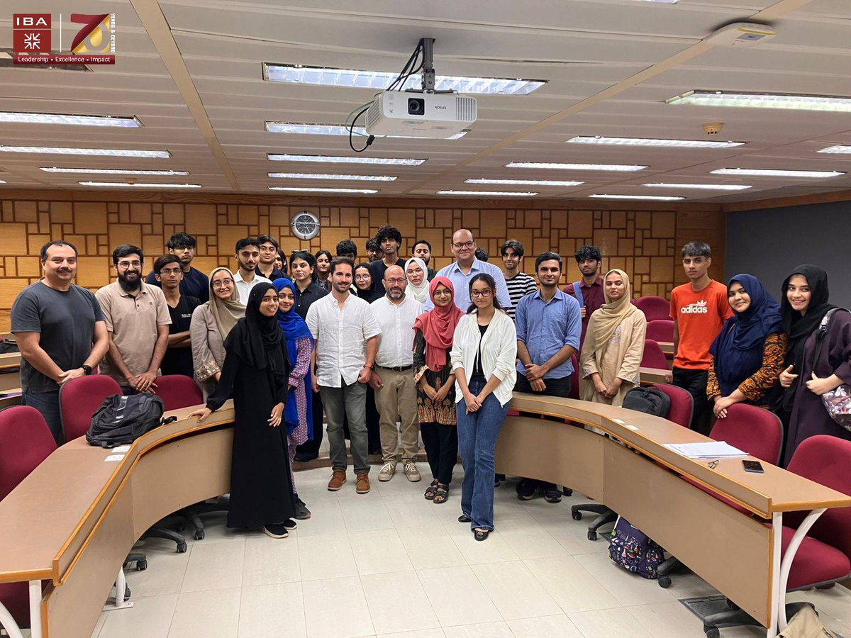 ibakhiofficial's tweet image. 🌍 A global exchange at IBA Karachi! Prof. Ricardo &amp;amp; Prof. Eugenio Ribeiro from Iscte – Instituto Universitário de Lisboa engaged SMCS students in a thrilling dialogue on Machine Learning, text mining &amp;amp; AI innovation.

#IBA #SMCS #GlobalLearning #AI #70Years #Excellence