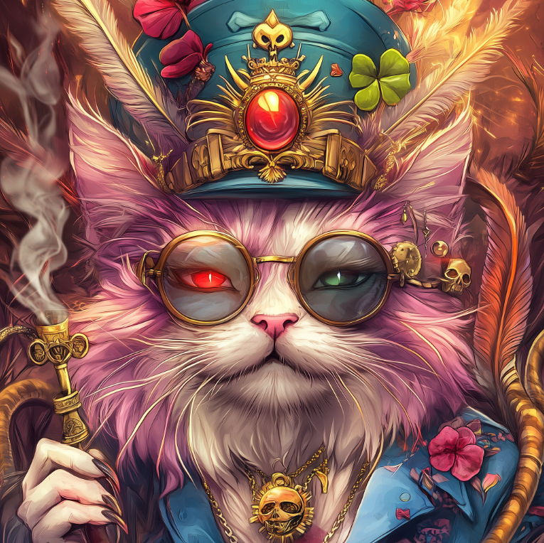 ""Majestic Mordecai the Mystical Cat""

1/1 Edition 6.00ꜩ on <a href="/objktcom/">objkt</a> 

#tezos #nft #nfts #aiart