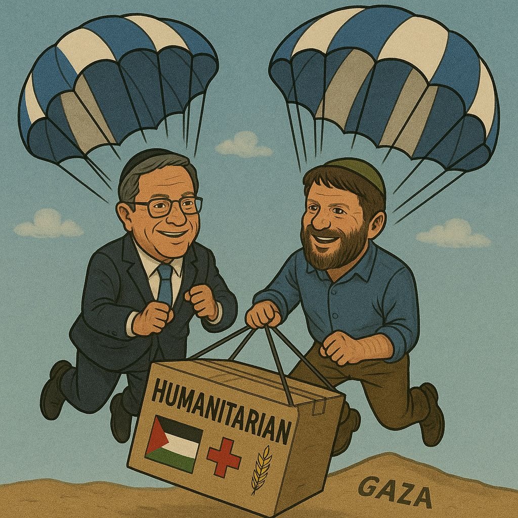 בן גביר וסמוטריץ' עשו קמפיין על הסיוע ההומניטרי. 
הבטיחו לפרוש מהממשלה, הבטיחו שלא ייכנס גרגיר, אבל במשמרת שלהם נכנס סיוע ללא הפסקה לעזה - הם צייצני מקלדת בתפקידי שר, זה הכל.
הם מונעים כל סוג של התקדמות לעסקה, מונעים חוק גיוס אמיתי, ובמקביל גם מצניחים סיוע לעזה - הם הגורם והסיבה