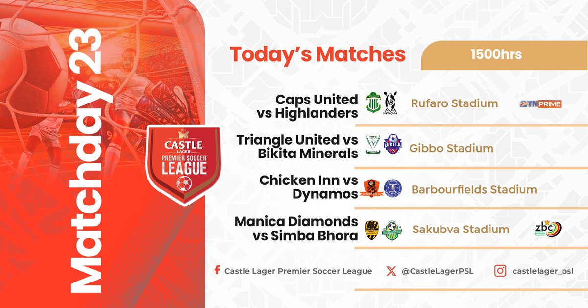 CastleLagerPSL's tweet image. Today’s Castle Lager PSL matches: