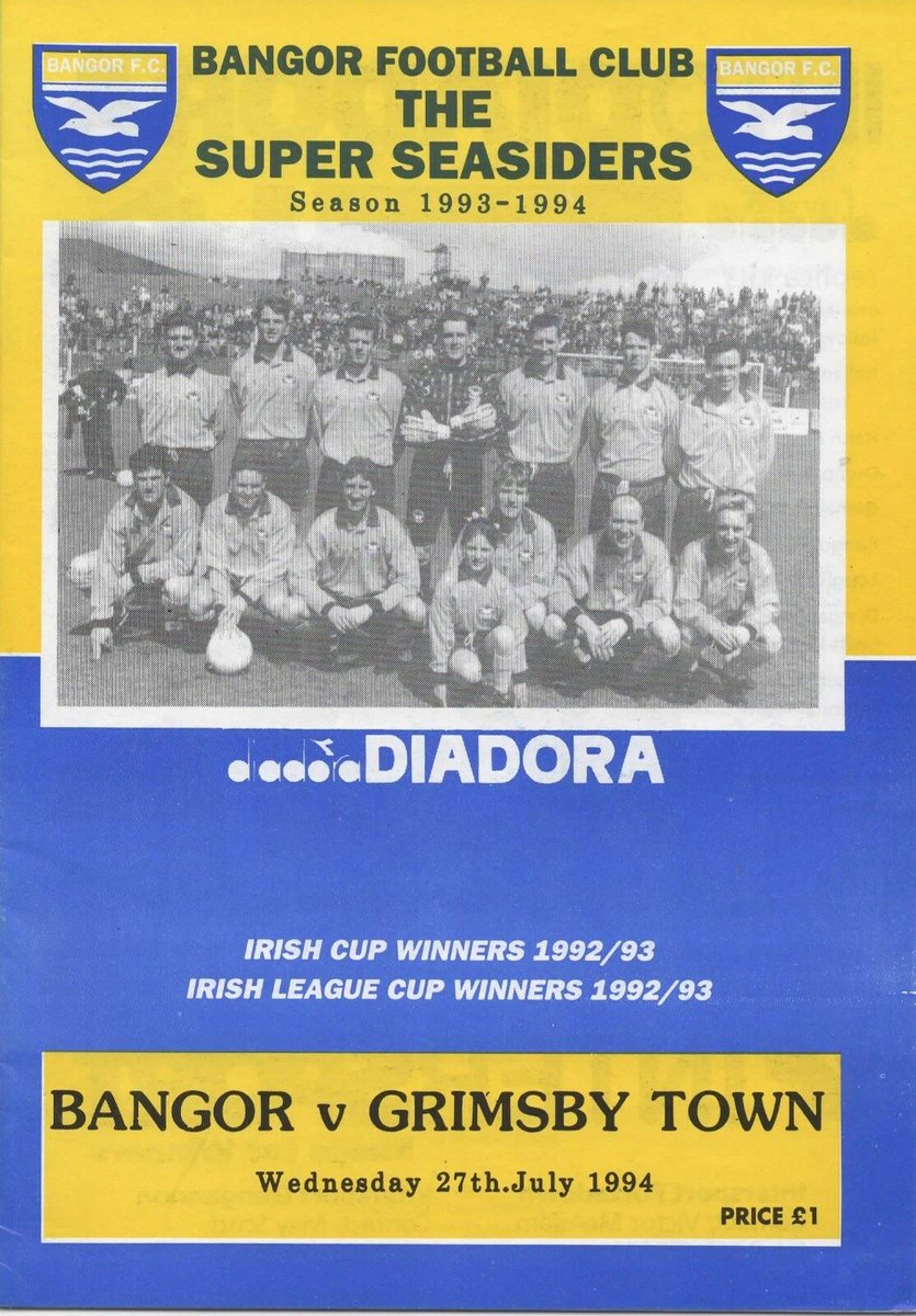 onthisGTFCday's tweet image. 27th July 1994 - Neil Woods scores the only goal of the game as Grimsby Town play the second game of their Northern Ireland Tour against Bangor at Clandeboye Park. Photos of Town players training earlier in the day. Att: 650 #GTFC
Do you have any photos or details @bangorfc ??