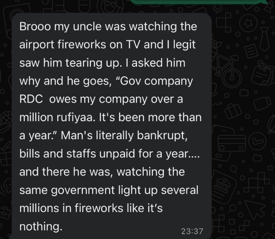 #minivan60

They literally spent over 130 million MVR on airport opening ceremony.