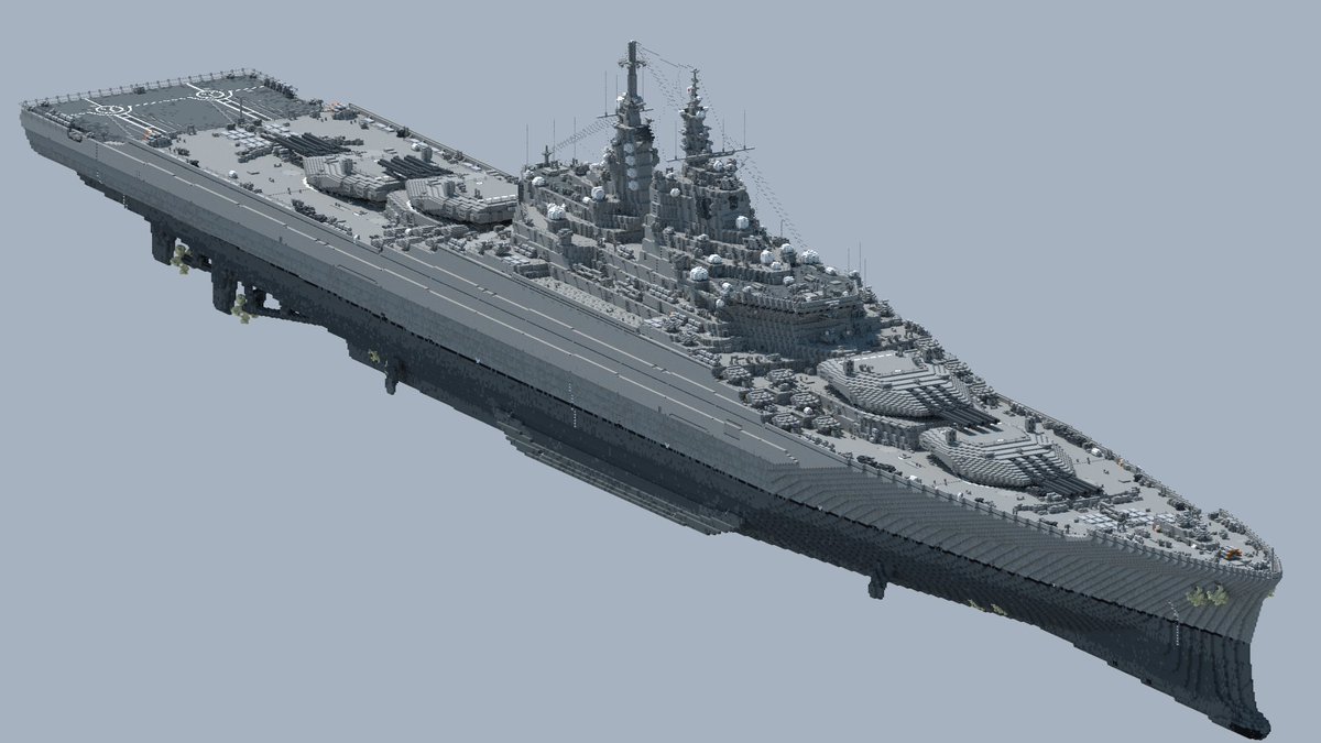 nori_minecraft0's tweet image. 150000DDA型護衛艦
全長499m

防衛装備庁にて基準排水量150,000t、558mm砲12門を装備する装甲護衛艦として計画されたが、運用に係る設備がない上に莫大な費用を要する等の問題から実際に建造されることはなかった。

#Minecraft 
#minecraft建築コミュ 
#Minecraftbuilds 
#Minecraft軍事部 
#架空艦