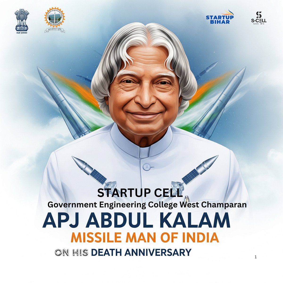 scellgecwc's tweet image. Remembering Dr. A.P.J. Abdul Kalam – the Missile Man of India, a visionary who inspired a nation.”
#startupcell #scellgecwc #innovation #Entrepreneurship #startupbihar #startupindia