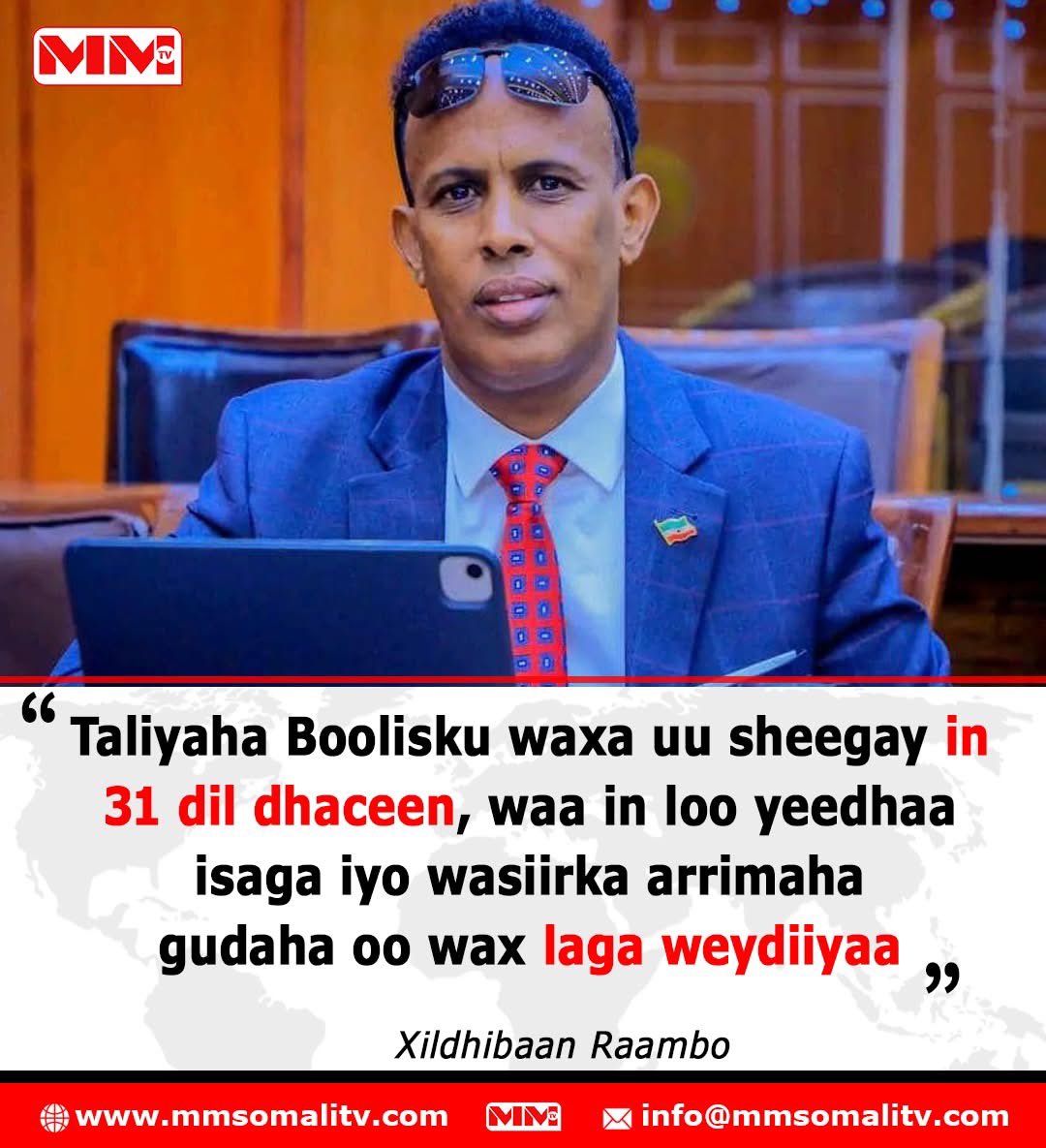 MMSomalitv's tweet image. The #Somaliland police chief announced that 31 individuals have been killed in the last five months. MP @MohamedRaambo has called for immediate action, urging the House of Representatives to summon both the police chief and the Minister of Interior. He emphasized the necessity of…