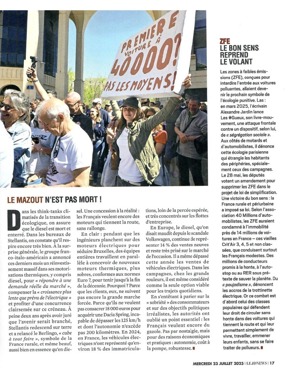 Grâce aux mouvement des #gueux, nos bagnoles #diesel ne sont pas mortes. 
(Photo de notre manif à #Montpellier)
#ZFE <a href="/LeJDNews/">JDNews</a> <a href="/AlexandreJardin/">Alexandre Jardin</a>