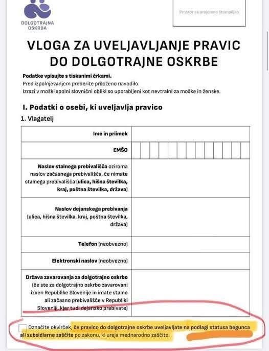Karmen_Furman's tweet photo. ‼️Nova pravica za tujce - nov davek za Slovence‼️Da boste vedeli, ko boste čakali v vrsti, zakaj plačujemo nov davek 😡 #DolgotrajnaOskrba #NovDavek #Tujci https://t.co/IEb5Zc4cUq