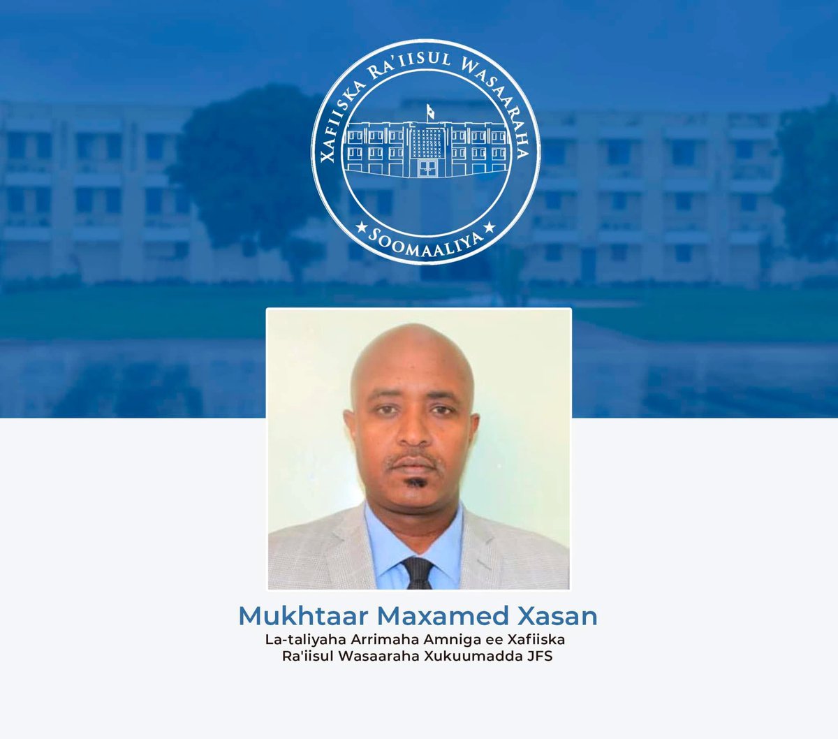Somali_Stream's tweet image. Mukhtar Jayte, the Security Advisor to the Prime Minister, has been temporarily appointed as the National Security Advisor to the President of Somalia.