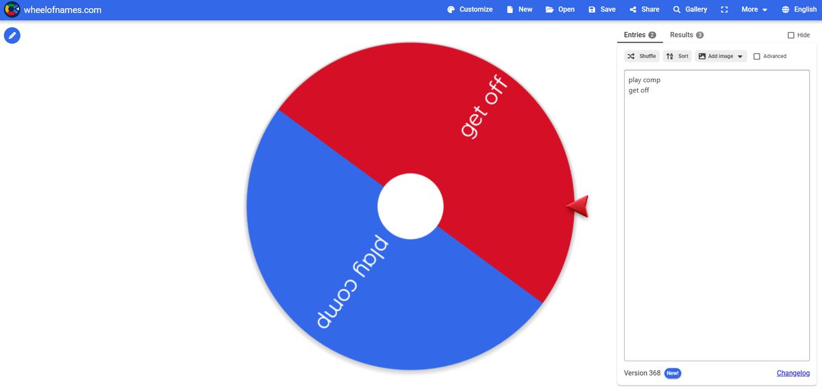 opened wheel of names to ask this and it was pre typed from who knows how long ago. am i cooked chat