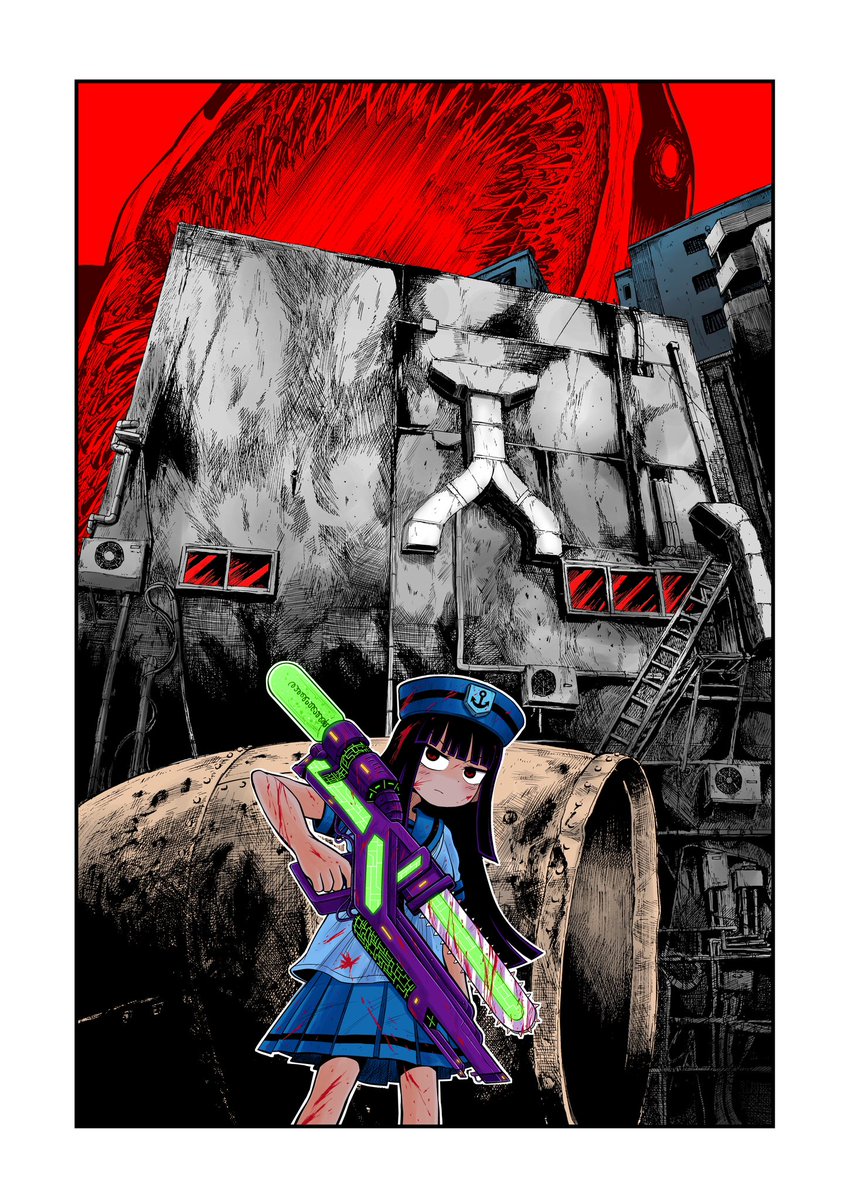 albatrus8's tweet image. サメ漫画の表紙（完成）
