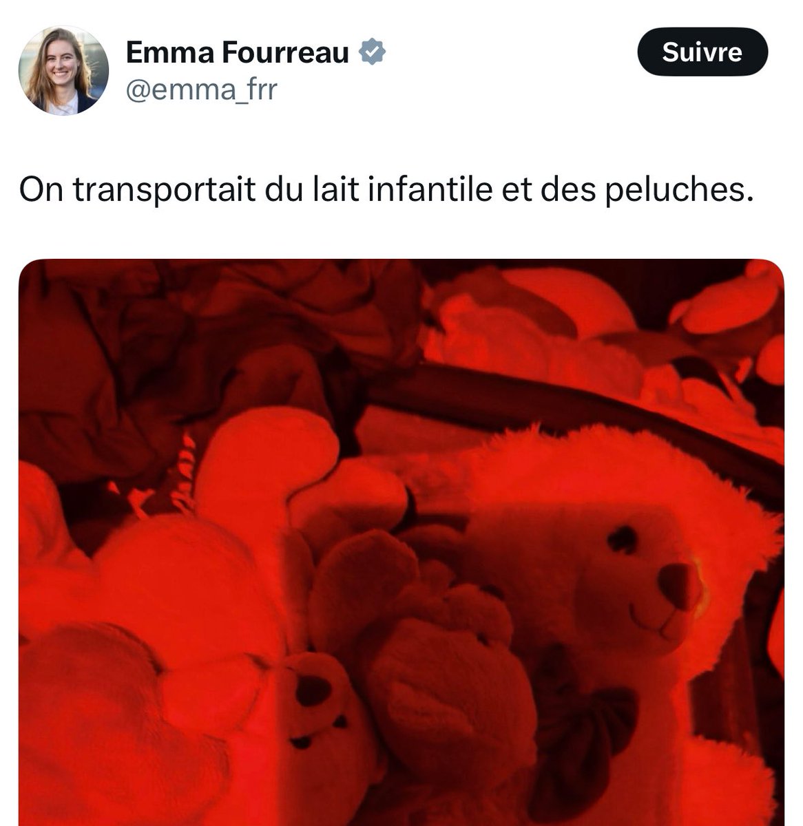 julienbahloul's tweet image. Des peluches. 

Voilà "l'aide humanitaire" que les guignols LFI transportaient sur leur "flottille". 

À titre de comparaison : sur la seule journée de lundi dernier (21 juillet), 406 tonnes d'aide humanitaire sont entrées dans Gaza, Israël. 

Des peluches...

🫠💁‍♂️