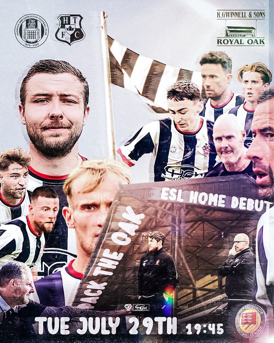 OfficialHarwich's tweet image. Up next for the Shrimpers! ⚽️
Our home @EssexSenior debut is this Tuesday night under the lights vs @HalsteadTownFC
7:45 kick off.
Let’s pack the oak, and show this new league what the R Gwinnell & Sons Royal Oak is all about 👏
See you there 🖤🤍