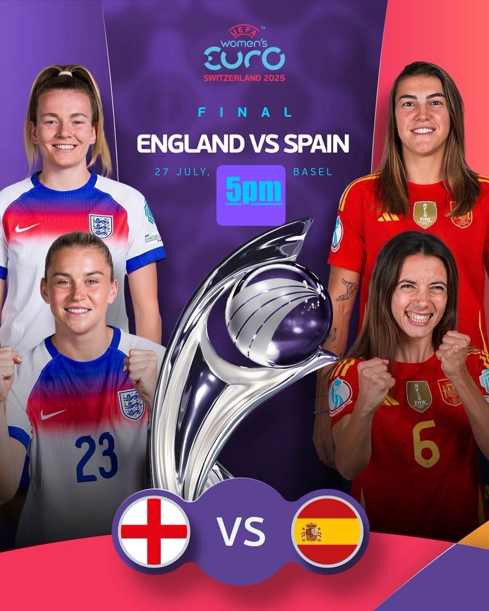 iambolar's tweet image. โฝ๏ธ EURO 2025 Final tonight!
๐ 5PM
๐ด๓ ง๓ ข๓ ฅ๓ ฎ๓ ง๓ ฟ England vs ๐ช๐ธ Spain
Who takes the crown of Europe? ๐
#ENGESP #EURO2025
