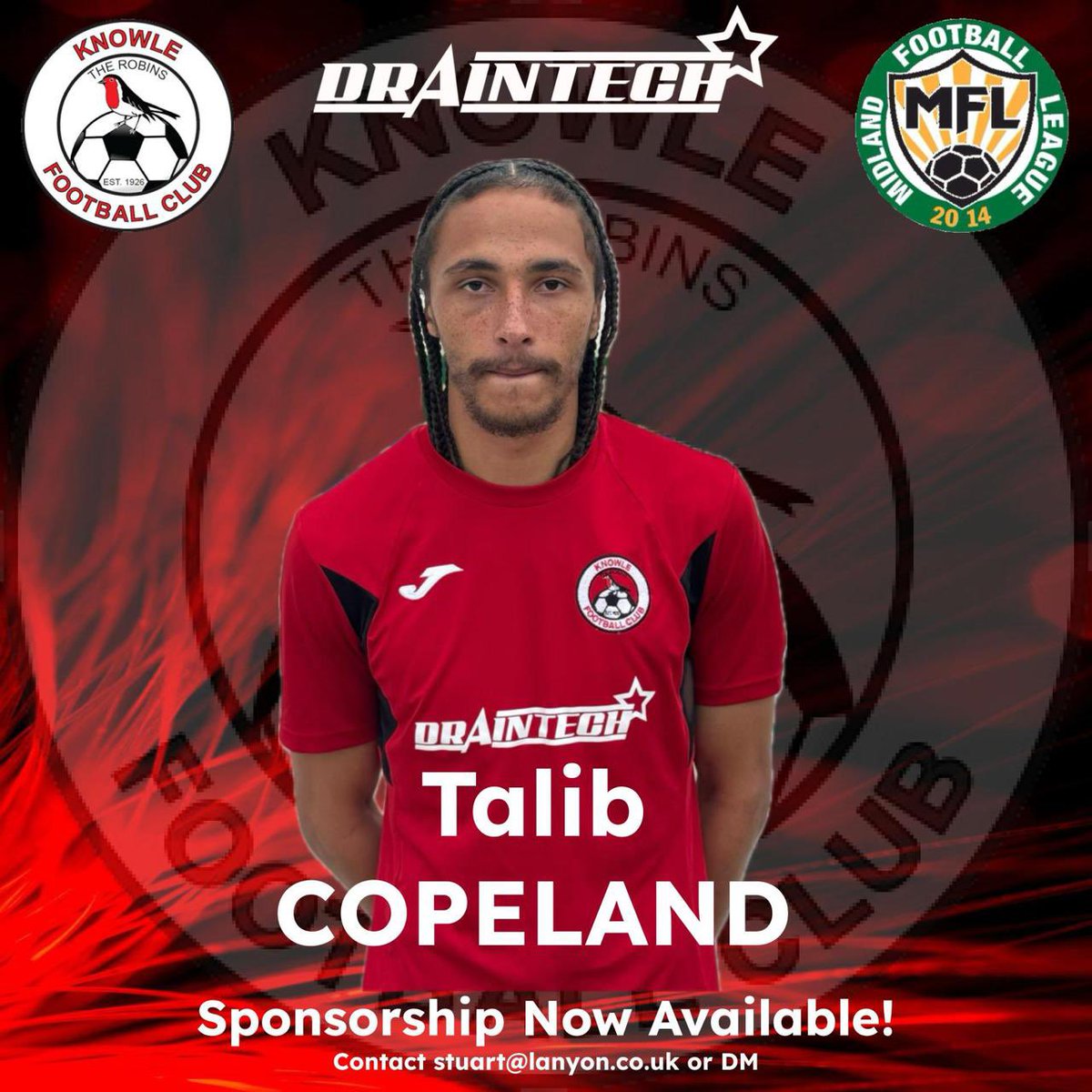 Knowle_FC's tweet image. ✍️ New Signings
We’re delighted to welcome Flynn Powell, Talib Copeland and Mark Webster to Knowle FC 🔴⚫
All three have impressed during pre-season and add real strength to the squad ahead of the new campaign!
📣 Sponsorships available - DM or email stuart@lanyon.co.uk