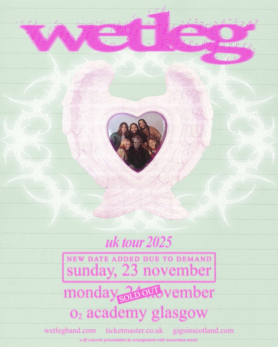 #ICYMI- An extra date has been added for <a href="/wetlegband/">Wet Leg</a> here at the #O2AcademyGlasgow- Sunday 23 November! 

Tickets on sale now: amg-venues.com/bQP150WtfbK