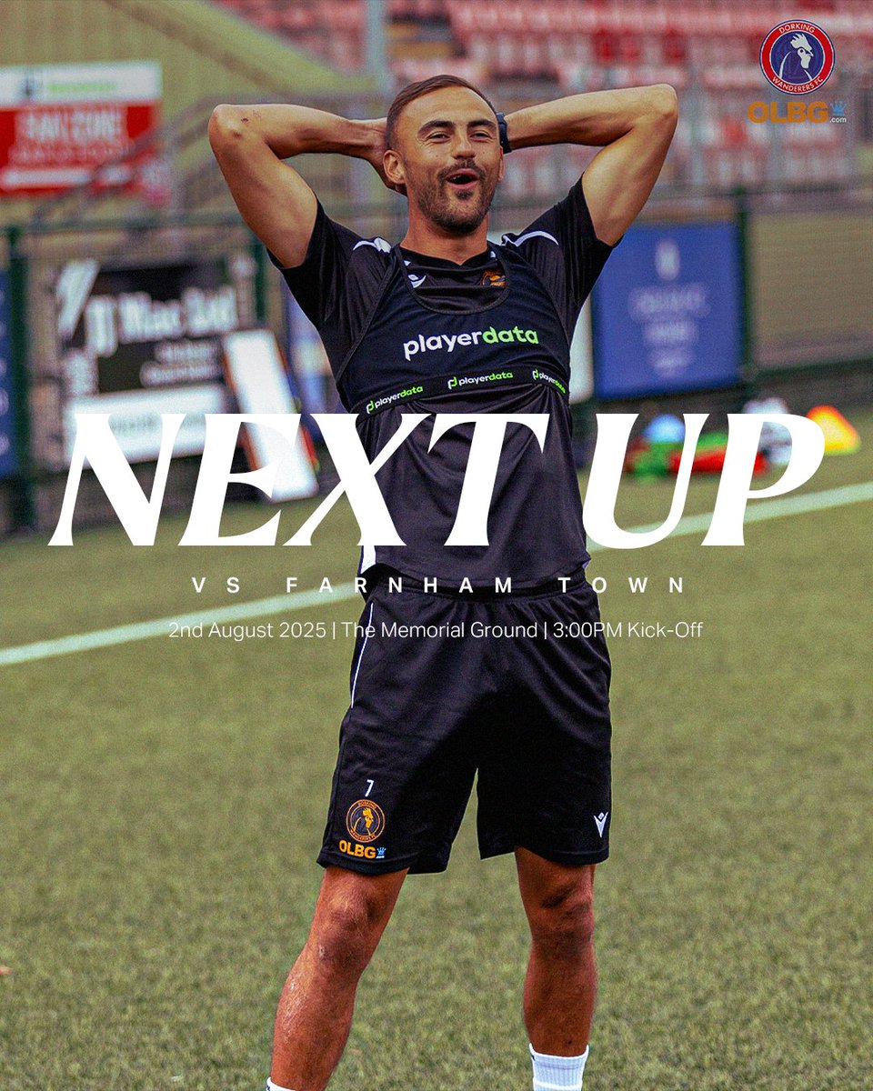 DorkingWDRS's tweet image. ⏭️📆 NEXT UP: Closing out our 25/26 pre-season 💪 

🆚 Farnham Town
📆 Saturday 2nd August
🕒 3:00pm KO
🏟️ The Memorial Ground