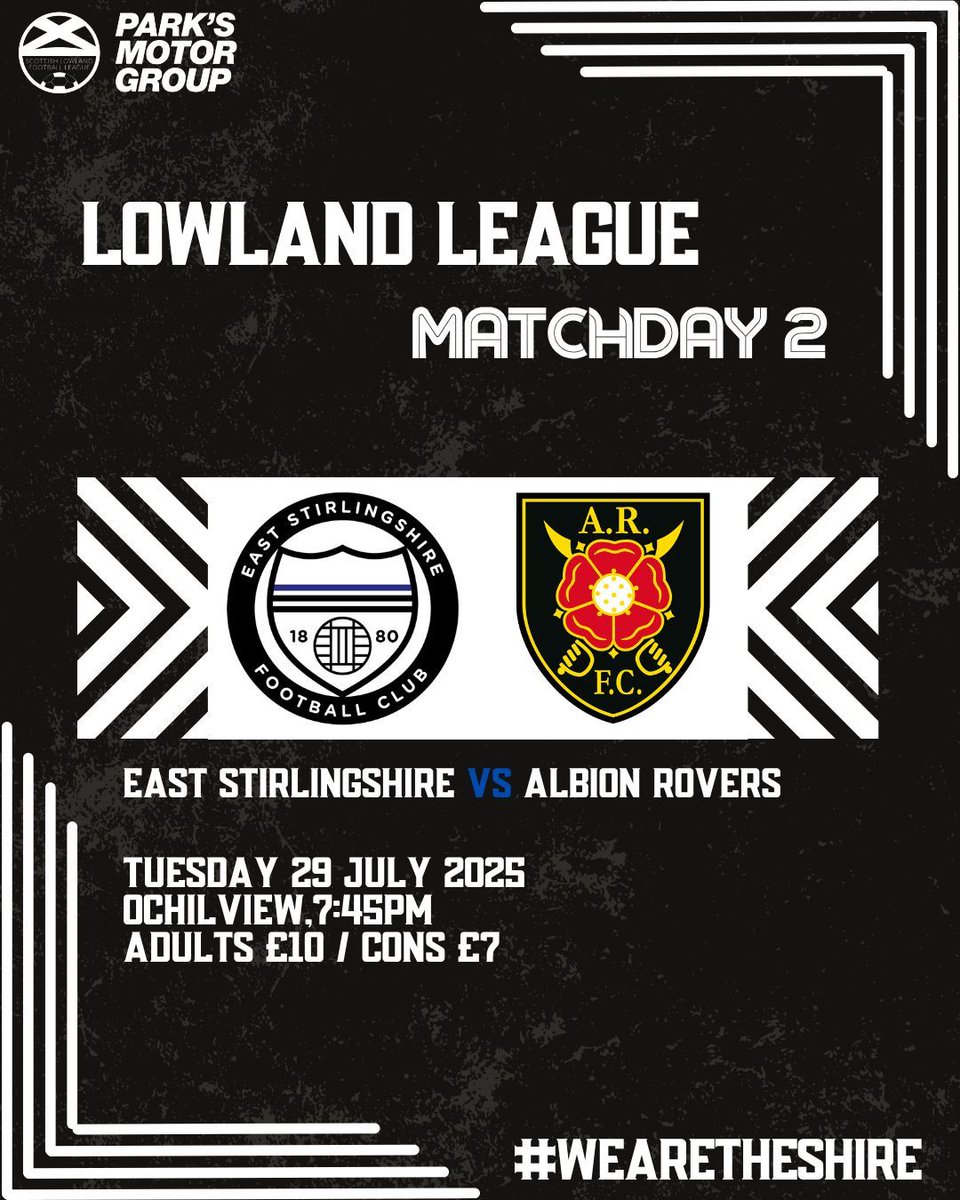 TheShireFC's tweet image. ⏭️ | 𝗡𝗘𝗫𝗧 𝗨𝗣

A quick turnaround in the @OfficialSLFL as we make our competitive return to Ochilview against @albionrovers!

Get your season tickets here:

app.fanbaseclub.com/Fan/SeasonTick…

Get your Match tickets here:

app.fanbaseclub.com/Fan/Tickets/Se…

#WeAreTheShire