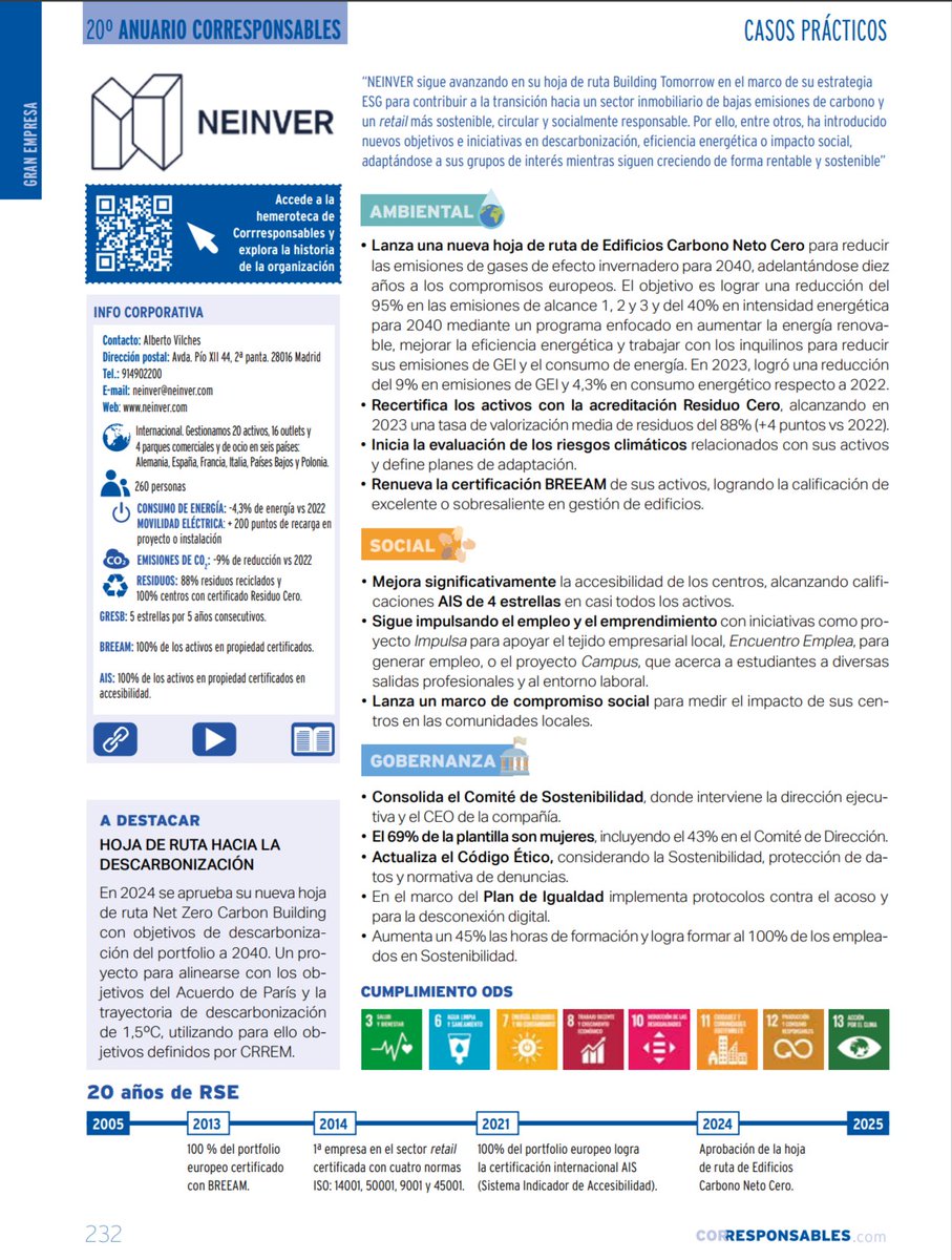 Corresponsables's tweet image. 📖 Descubre el Caso Práctico de #ESG de @NEINVER_Group en el #20AnuarioCorresponsables 👉 f.mtr.cool/qvcwlzwaoj
🌍 “Seguimos creciendo de forma rentable y sostenible, adaptando nuestra estrategia ESG a los retos actuales con foco en descarbonización, eficiencia energética e…