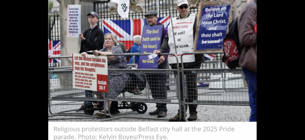 squinteratn's tweet image. The News Letter lead story online is an interview with these Pride protesters, who say there’s so much anger at Mike Nesbitt’s planned gender identity service that numbers at their protest might double next year.
(No, I’m not joking.)